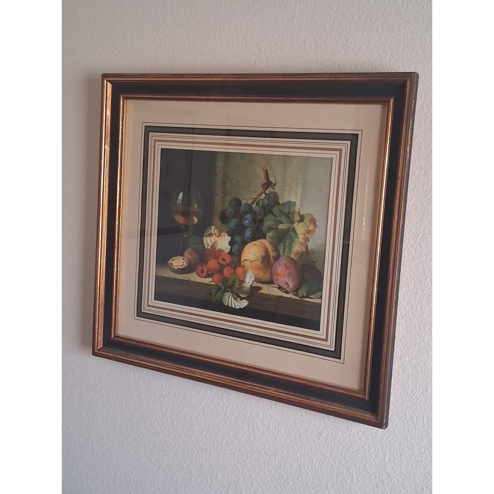 Turner Wall Accessory‎ Vintage Still Life Fruit Wine Ornate Gold Frame 20x18